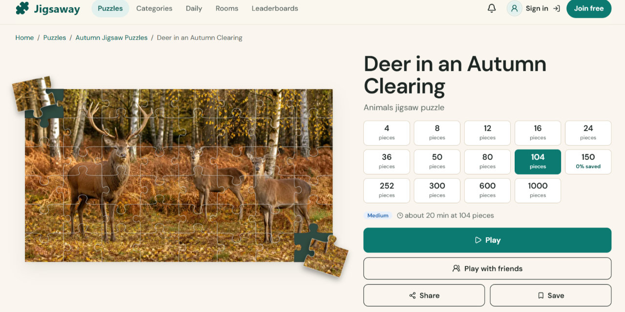 Deer-in-an-Autumn-Clearing-Jigsaw-Puzzle-Online