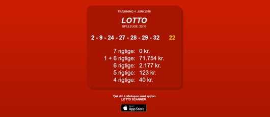 Tjek lottotal med ny app